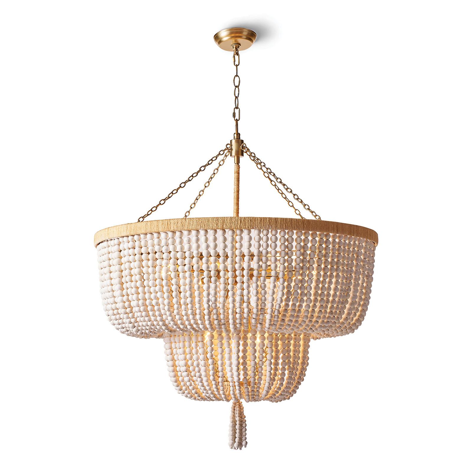 Fabian Wood Bead Chandelier | Regina Andrew Detroit
